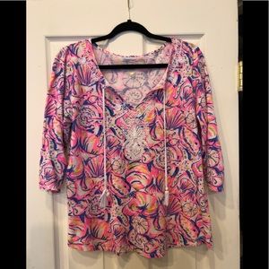 Lilly Pulitzer Pink and Purple Quarter-Length